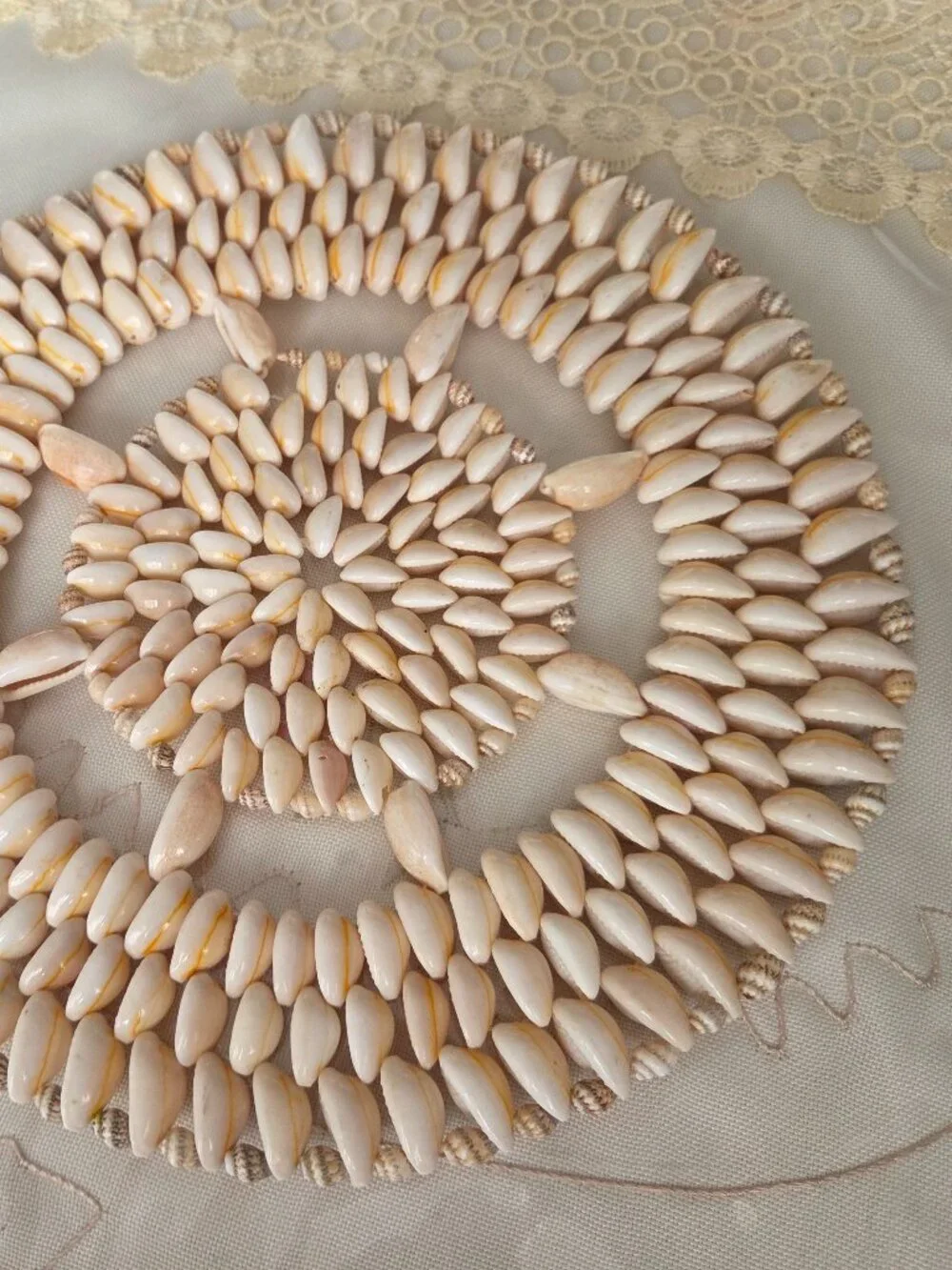 Vintage Cowrie Seashell Trivet